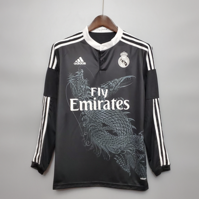 Retro Long Sleeve Real Madrid 14/15 Third Away Kit